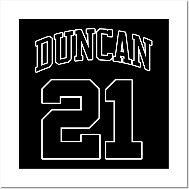 Tim Duncan Number 21 Wall Art by Cabello's